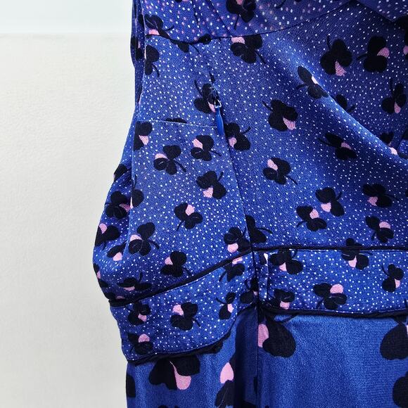 Boden Eden Wrap Dress Midi Floral Blue 16L - Picture 4 of 8